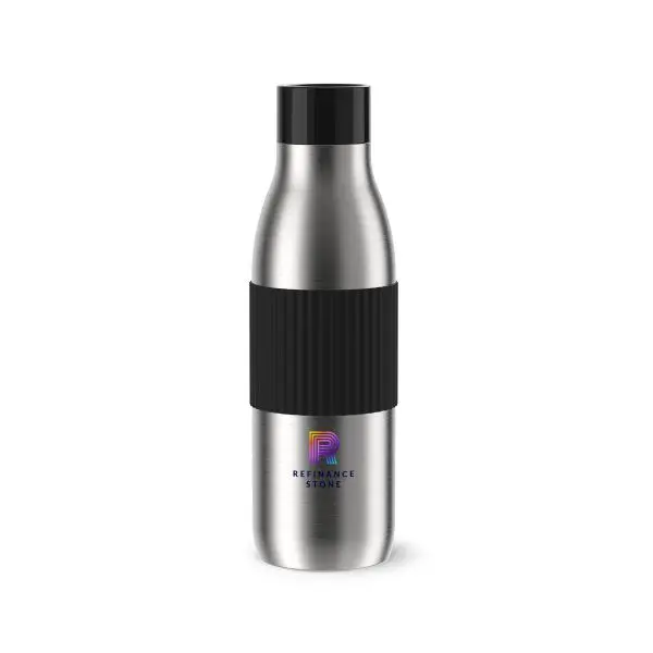 Tefal Bluspin Sleeve 0.7L Black  Easy To Twist cap 100% leak-proof Fully protected drinking area, 360° drinking Made from single-wall 18/10 stainless steel  Personalise with a print in full colour, engraving and doming