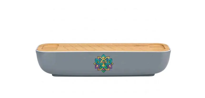 ALPINA BREAD BOX WITH LID AND CUTTING BOARD