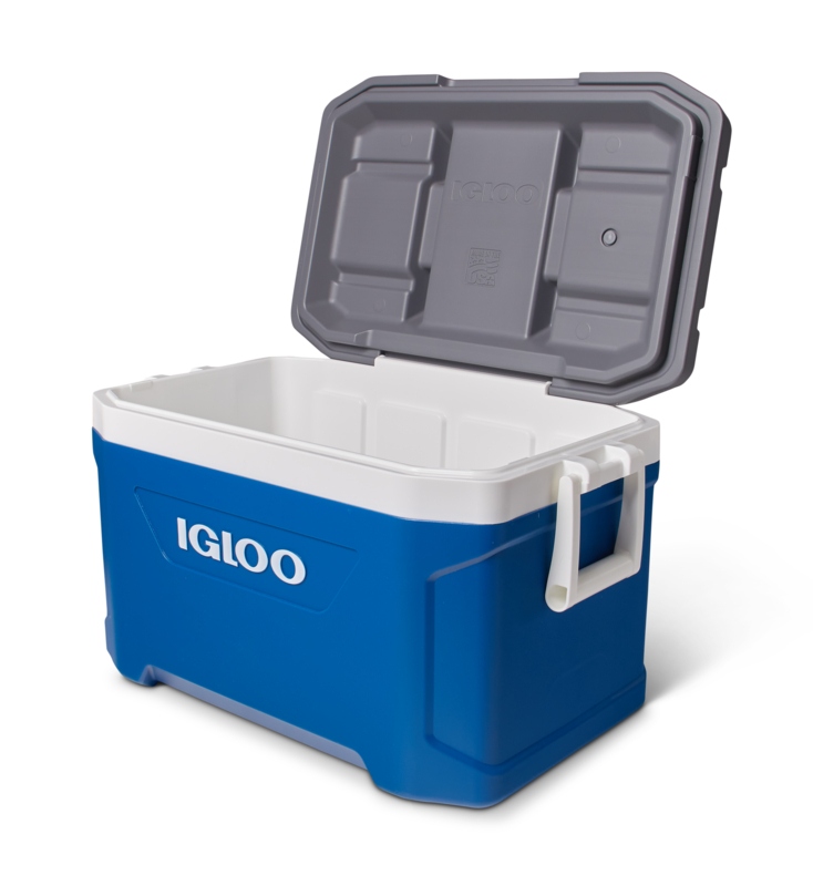 Igloo Latitude 52 Cooler 49L open Blue.jpg