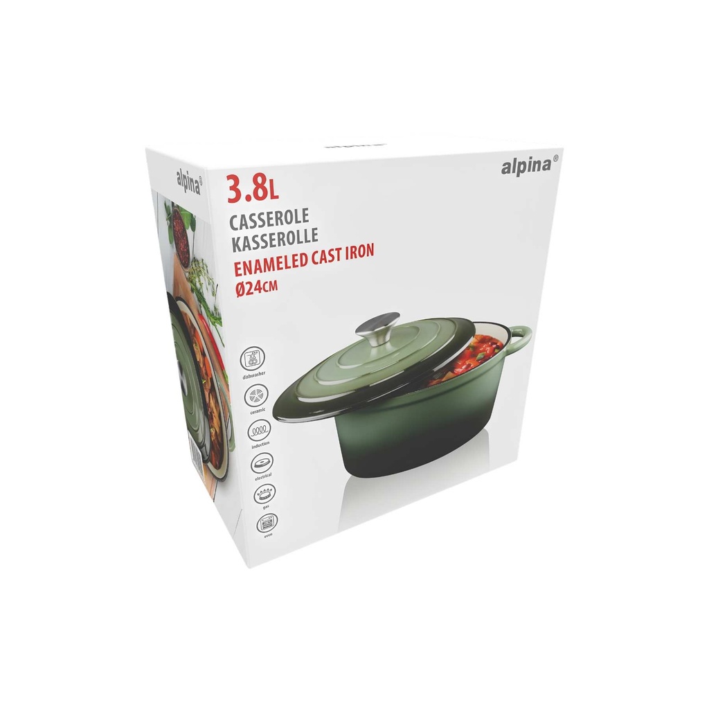 ALPINA Casserole 24cm 3.8L green in box.jpg