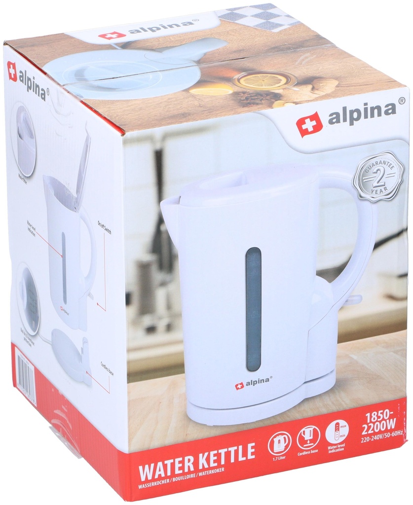 ALPINA Water Kettle 1.7L 2200W White