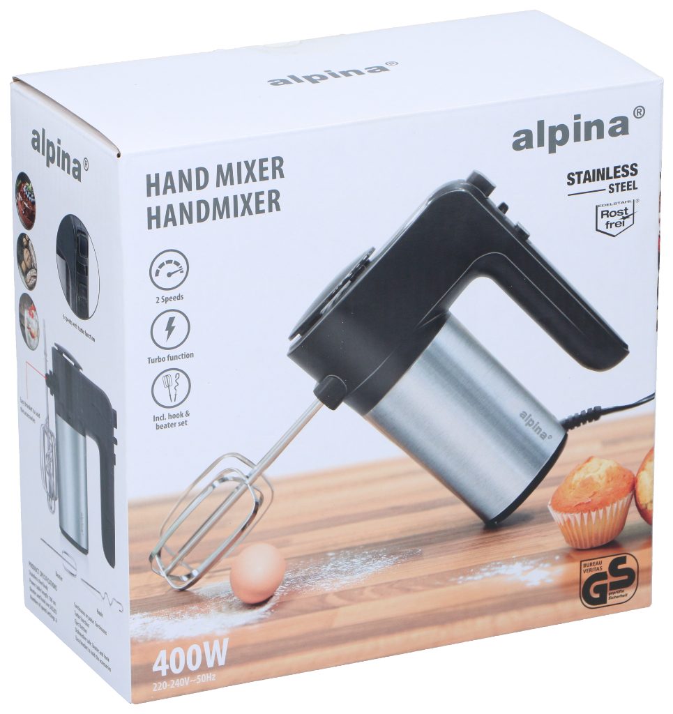 ALPINA Hand Mixer 230V 400W 6 Speeds silver in box.jpg