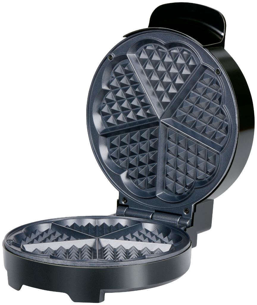 ALPINA Heart Shaped Waffle Maker 1000W black open.jpg