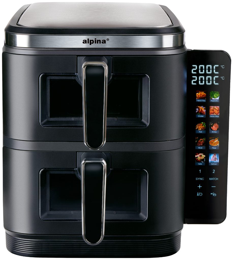 ALPINA Double Air Fryer 2x5.5L 2800W black front.jpg