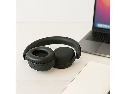 GRUNDIG ANC Bluetooth Headphone 300mAh Black on table.jpg