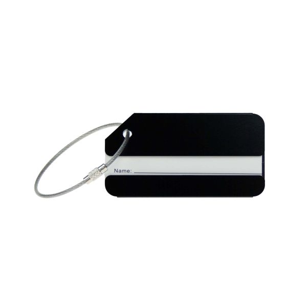 Luggage Tag Aluminium (Nero, Nessuna personalizzazione fronte, Nessuna personalizzazione individuale fronte, Nessuna personalizzazione retro, Nessuna personalizzazione individuale retro, Nessuna assistenza grafica professionale)