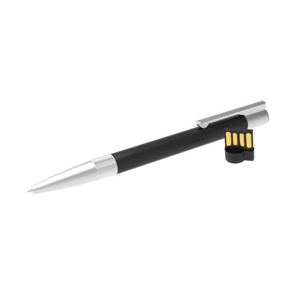 USB Pen Stockholm (Black, 4GB 2.0, No data upload, No personalisation frontside, No personalisation backside, No personalisation rightside, No personalisation leftside, No individual personalisation on product, No packaging, No Professional artwork assistance)