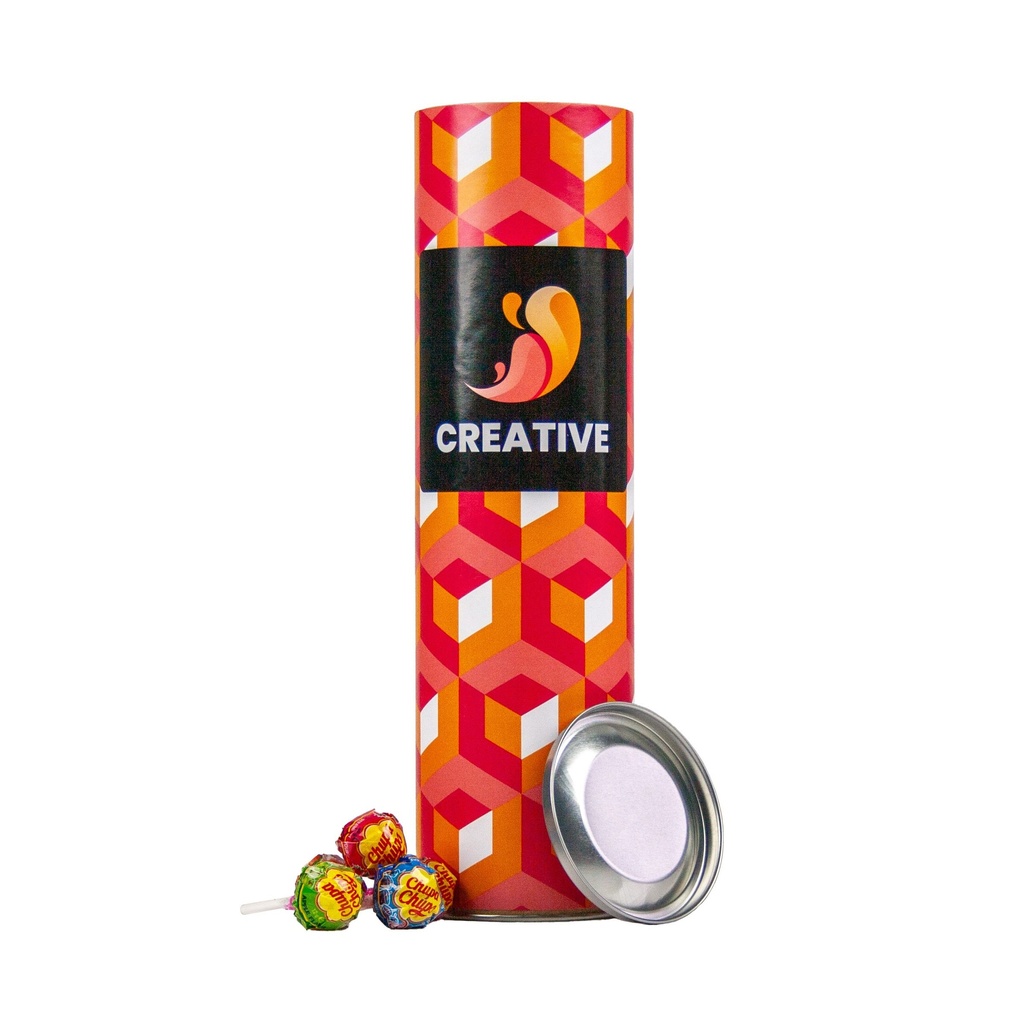 Chupa Chups Tube 700g (Bruin, Geen personalisatie, Geen individuele personalisatie op product, Geen professionele hulp bij opmaak)
