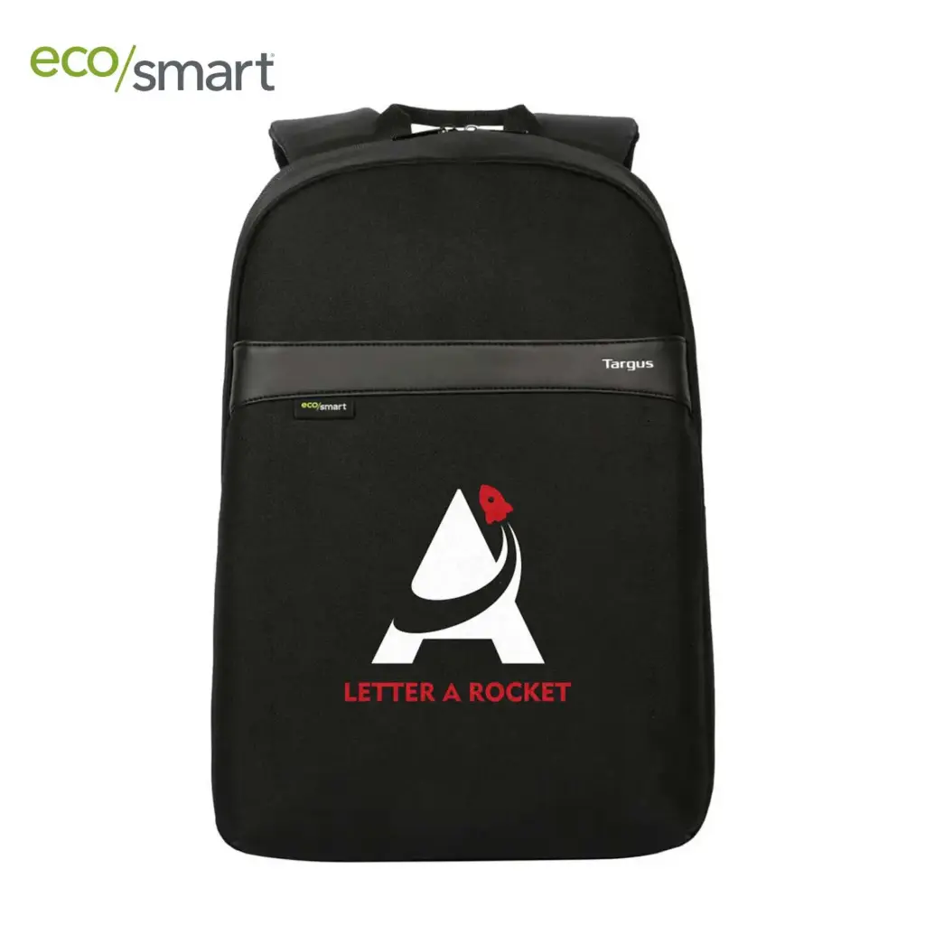 Targus GeoLite EcoSmart Essentials Backpack (Black, No Professional artwork assistance, No personalisation, No individual personalisation on product)