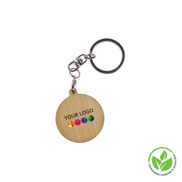 Key Ring Bamboo (Round 32 mm, No personalization, No individual personalization on product, No Professional artwork assistance)