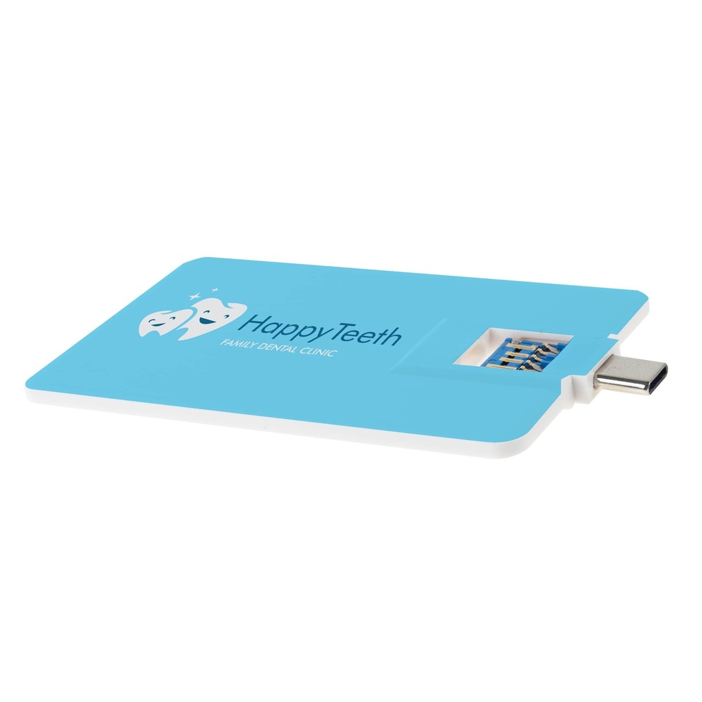 USB Stick Credit Card 3.0 Type-C (Biały, 32 GB 3.0, Brak przesyłania danych, Brak personalizacji – przednia strona, Brak indywidualnej personalizacji – przednia strona, Brak personalizacji – tylna strona, Brak opakowania, Brak profesjonalnej pomocy graficznej)