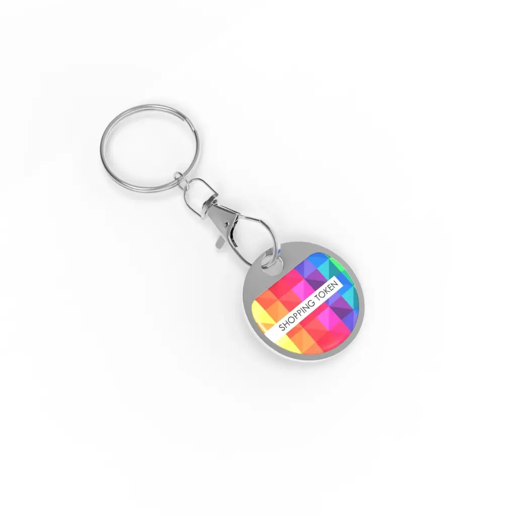  Key Ring Shopping Token (Plata, Sin personalización, Sin personalización individual en el producto, Sin embalaje, Sin inlay a todo color, Sin personalización individual inlay, Sin asistencia gráfica profesional)