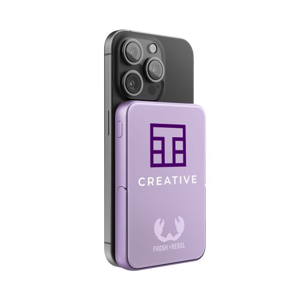 Fresh 'n Rebel Magnetic Wireless Powerbank 5000 mAh (Dreamy Lilac, Kişiselleştirme yok, Bireysel kişiselleştirme yok – ürün üzerinde, Ambalaj yok, Bireysel kişiselleştirme yok – kılıf, Profesyonel grafik desteği yok)