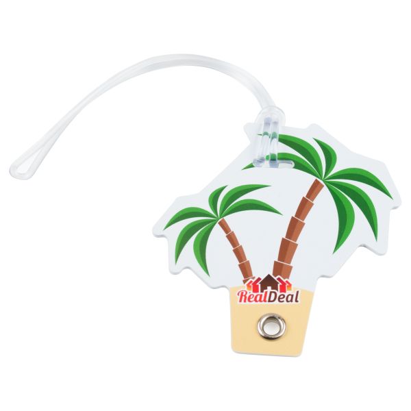 Luggage Tag (Hvid, Tryk i fuld farve – forside, Ingen individuel personalisering – forside, Tryk i fuld farve – bagside, Ingen individuel personalisering – bagside, Ingen professionel grafisk assistance)