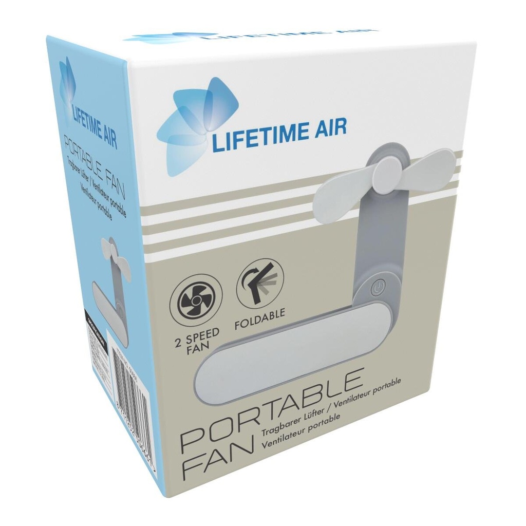 LIFETIME Portable Foldable Fan 400mAh USB Rechargeable