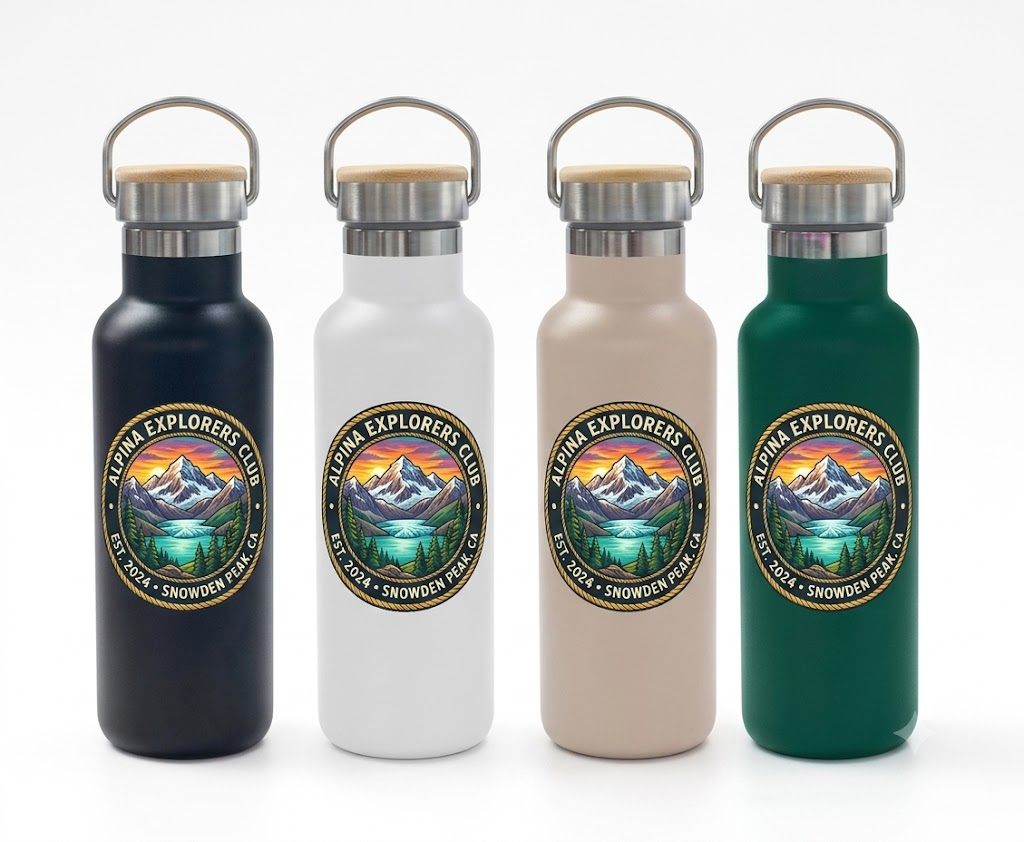 ALPINA Vacuum Bottle 500ml with Bamboo Lid