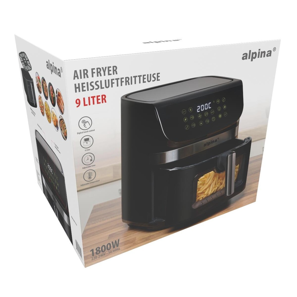 ALPINA Air Fryer 9L 1800W Digital Display