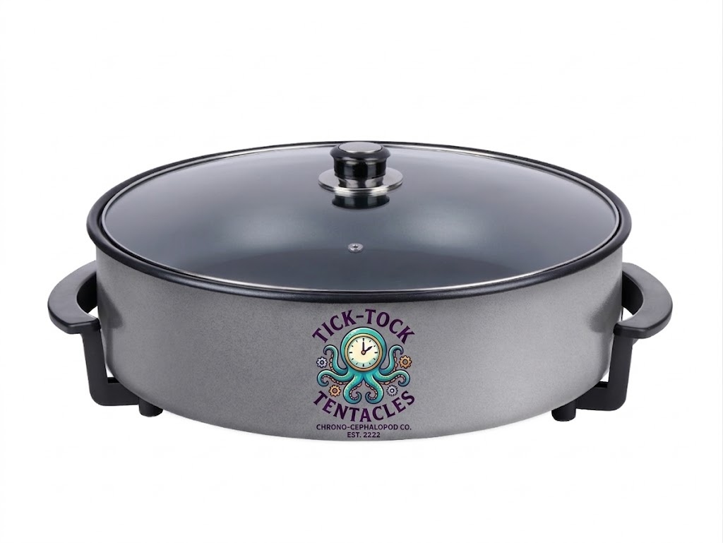 ALPINA Party Pan 1500W Ø42cm Electric (Negro, Sin personalización, Sin personalización individual en el producto, Sin asistencia gráfica profesional)