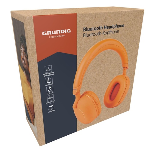 GRUNDIG ANC Bluetooth Headphone 300mAh Orange