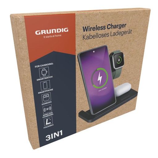 GRUNDIG Wireless Charger 3-in-1 160x150x15mm